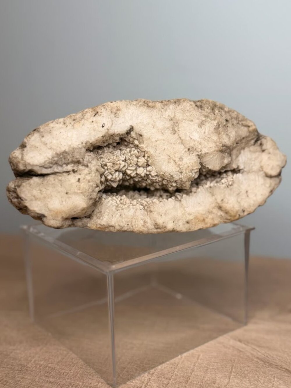 Large White Calcite Geode | Crystal Cave Specimen | Natural Crystal